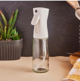Resim Sprey Yağdanlık Sıvı Yağ Spreyi Yağlık - Airfryer Püskürtme Yağdanlık Beyaz 300ml Şeffaf 