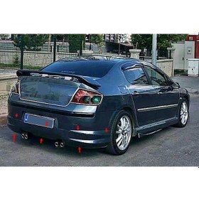 Resim Peugeot 407 Uyumlu Arka Tampon Eki Karlık Fiberglass Boyasız 