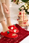 Resim diya shoes Chrıstmas Ev Terlik Noel New Year Içi Tüylü 