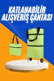 Resim shopwave Alışveriş Çantası Katlanabilir Pazar Arabası Tekerlekli Pazar Arabası Katlanabilir 