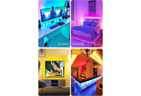 Resim Tv Arkası Yatak Odası Çocuk Odası Mutfak Rgb Şerit LED Telefon Kontrollü Tak Çalıştır 4 Metre 