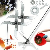 Resim Çok Amaçlı Çim Kesme Bıçak Seti - Matkaplar/Öğütücüler İçin Uyumlu - Paslanmaz Çelik Yapraklar - Saman/Sebze/Yem/Meyve için Uygun - Hayvan Yemi Kırma Bıçakları - Çiftlik/Ev Bahçesi için Temel Ekipman 