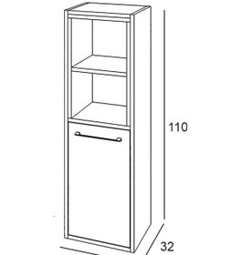 Resim Denko Latte 35 Cm Mdf Sonoma Banyo Boy Dolabı Çok Renkli 