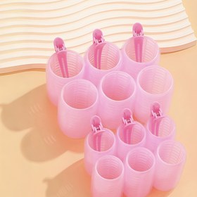 Resim 18 Parça Set Büyük Boy Saç Maşaları Klipsli, Uzun/Orta/Kısa Saçlar ve Perçemler İçin Uygun Kendinden Tutuşlu Bukle Makinesi, DIY Saç Kıvırma Aracı (12 Adet Büyük Rulo Tüpü + 6 Adet Klips Dahil), Isısız Bukleler, Saç Maşası 