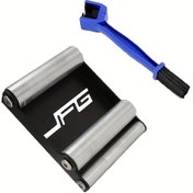 Resim Xuweiwei Motorcycle Wheel Cleaning Stand Blue Zincir Fırçası Çoğu Motosiklet İçin Dayanıklı Alüminyum Destek 