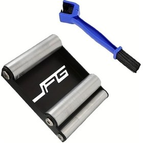 Resim Xuweiwei Motorcycle Wheel Cleaning Stand Blue Zincir Fırçası Çoğu Motosiklet İçin Dayanıklı Alüminyum Destek 