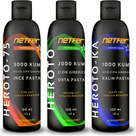 Resim Netfer 3'lü Çizik Giderici Pasta Set - 3x100 mL 