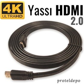 Resim Irenis Hdmi Kablo - Yassı 4K Hdmi Kablosu 4K 60Hz Hdmi 2.0 1 M 
