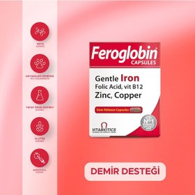 Resim Vitabiotics Feroglobin Takviye Edici Gıda 30 Capsules 