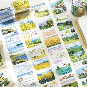 Resim Scrapbooking için Manzaralı Bitki Bant Etiketleri, Kartlar ve DIY El İşleri - Doğa Esinlenmiş Tasarımlarla Parlak PET Yapışkanlı (Çiçekler, Peyzajlar, Alıntılar) - Yaratıcı Projeler İçin Tek Kullanımlık Dekoratif Kırtasiye Malzemeleri, Scrapbook Çıkartmaları 