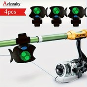 Resim 4 Adet AVLCOAK Ses ve Titreşimli Balık Isırma Alarm Sistemi, Akıllı Algılama, Yüksek Sesli Uyarılar ve Çok Renkli Göstergeler (Yeşil/Mavi) - Tatlı/Tuzlu Su Balıkçılığı İçin Gerçek Zamanlı Isırma Algılama, Tüm Misinalarla Uyumlu 