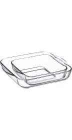 Resim Turuncu Kare Borcam 2'li Fırın Tepsisi, Dayanıklı ve Şık Mutfak Gereci 