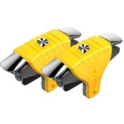 Resim Yellow-f01 1 Çift Plastik Mobil Tetik Pubg Akıllı Telefon Gamepad Denetleyici Oyun Dört Parmak Bağlantısı Hedefleyen S 