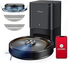 Resim Ultenic T10 Elite Robot Vacuum Cleaner with Mop, Robotic Vacuum Self Emptying for 45 Days Hands-Free, LiDAR Navigation, Compatible with Alexa/Wi-Fi Connected, Ideal for Pet Hair, Hard Floor and Carpet 