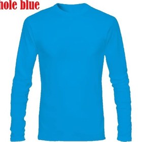 Resim Calmfastl Kore Pamuk Erkek T-shirt - Uzun Kollu Sokak Spor Modası Koşu Egzersiz Kıyafetigökyüzü Mavi Gökyüzü Mavi 