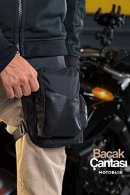 Resim Motobros X-67 Motosiklet Bacak Çantası Karbon Motorcu Çantası Motosiklet Çantası 3 Gözlü 