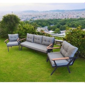 Resim Pimango Pilocca Bahçe Ve Balkon Mobilyası Gri 3+1+1 Gri 