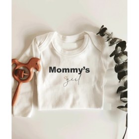 Resim Limon Mommy's Girl Uzun Kol Çıtçıtlı Organik Bebek Body 
