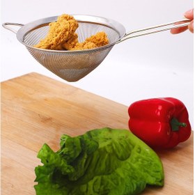 Resim Saplı Tel Süzgeç 12 Cm Paslanmaz Çelik Konik Mutfak Süzgeci Siyah 