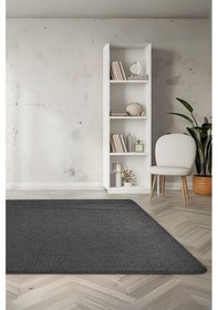 Resim Lidya Bukle Jüt Çizgili Halı Kaydırmaz, Kadife Hissi, Kolay Temizlik, Antibakteriyel, Modern Siyah 