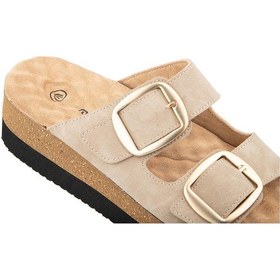 Resim Muya Pantai Anatomik Taban Topuk Dikeni Kadın Terlik Krem 