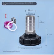 Resim Xiyyadms 304 Çelik Ibc Tank Valfi Adaptörü - 60 Mm Kalın Vida'dan 1.2 İnç Hava/su Hortumu Dönüştürücü Plastik 