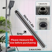 Resim Ayarlanabilir Yükseklikli Duş Sistemi Uzatma Çubuğu - Ağır Hizmet Tipi 304 Paslanmaz, 30cm/11.81in (Gri/Siyah) Boy Artışı, Kolay Kurulumlu Duyar Kaldırıcısı ile Banyo Erişim Rampası 