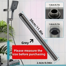 Resim Ayarlanabilir Yükseklikli Duş Sistemi Uzatma Çubuğu - Ağır Hizmet Tipi 304 Paslanmaz, 30cm/11.81in (Gri/Siyah) Boy Artışı, Kolay Kurulumlu Duyar Kaldırıcısı ile Banyo Erişim Rampası 