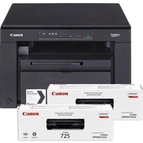 Resim Canon MF3010 Siyah Beyaz Lazer Yazıcı/Fotokopi+Tarama + 2x CRG 725 (Canon Eurasia Garantili) 