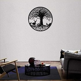 Resim Zarif Duvar Heykel Sanat Dekoru Metal Duvar Sanatı Hayat Ağacı Dekor Ağaç Duvar Heykel Sanat Eseri Ev Oturma Odası Ofis İç Mekan Dış Mekan için Rustik Doğa Asılı Koleksiyon, 2 Boyut 