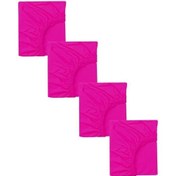 Resim 4 Adet 65 X 95 + 10 Cm Anne Yanı Lastikli Penye Kumaş Bebek Çarşafı-fuşya 