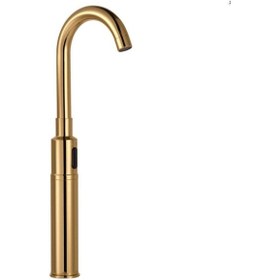Resim Fontana - Fotoselli Yüksek Tip Lavabo Bataryası Altın Pilli Tek Su Girişli Outlet - Fs-9202- Diğer 