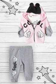 Resim Cool Baskılı Kız Bebek Pudra Pijama Takımı 
