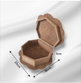 Resim Ahşap Boyanabilir Midye Görünümlü Çok Amaçlı Kutu 