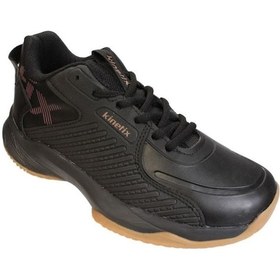 Resim Kinetix Erkek Siyah Cilt Kauçuk Kaymaz Taban Bağcıklı Basketbol Ayakkabısı 