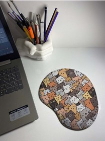 Resim Kediler Desenli Bilek Destekli Mouse Pad Mousepad 