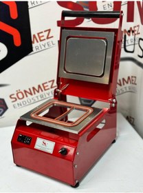 Resim Sönmez Manuel Kase Kapatma 2 Gözlu Tabak Kapatma Makinesi Red 