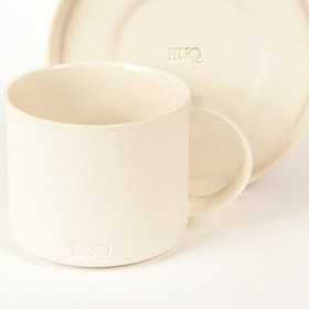 Resim Pebble Beyaz Duble Türk Kahvesi Fincanı Ve Tabağı 130 Ml Limoges Porselen 1 Adet 