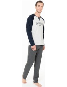 Resim U.S. Polo Assn. Erkek Lisanslı Kışlık Uzun Kol Pijama Takım 18965 Lacivert 