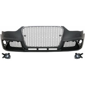 Resim Audi A4 2011-2015 Arası Uyumlu RS4 Ön Tampon Seti + Panjur 
