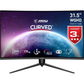 Resim MSI 31.5" G32CQ5P 2560x1440 (WQHD) CURVE 1500R VA 170HZ 1MS ADAPTIVE-SYNC GAMING MONITOR 