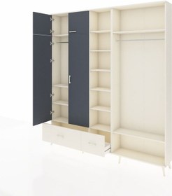 Resim Arges Dolap 12 Raflı 2 Çekmeceli 2 Askılı 220x30x243 Aytaşı-antrasit/aytaşı Antrasıt/aytası 