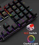 Resim Katsuta Red Switch Mekanik Gaming Oyuncu Klavyesi Colorfull RGB Işıklı 