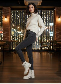 Resim Pierre Cardin 910 Logo Detaylı Günlük Fermuarlı Kadın Bot 867800000768 14 Bej Bej 