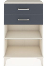 Resim Arges Komodin Tek Raflı 2 Çekmeceli 60x30x96 Aytaşı-antrasit Aytası 