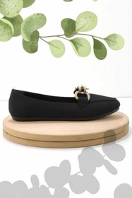 Resim Bambi Mat Siyah Kadın Loafer Ayakkabı K01688020738 