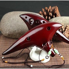 Resim Valkyrie 12 Delik Seramik Flüt Alto Ocarina Sualtı Müzik Enstrüman Müzik Lover Stil Acemi Enstrüman 