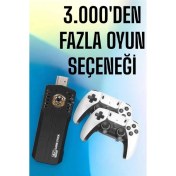 Resim Ds-Derin 8k Android Tv Gme Stick Video Oyun Konsolu Aile Retro 35000 Oyunlu Çift Kollu 