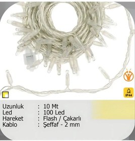 Resim Elektrikhouse Led Peri Işığı Flash Çakarlı 10 Metre Çok Renkli 