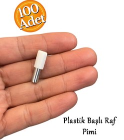 Resim HOBİDABİ Metal Başlı Raf Pimi Beyaz 100 Adet 